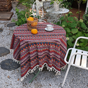 french Cotton Linen Tablecloth Plant Print Decorative Dining Mat