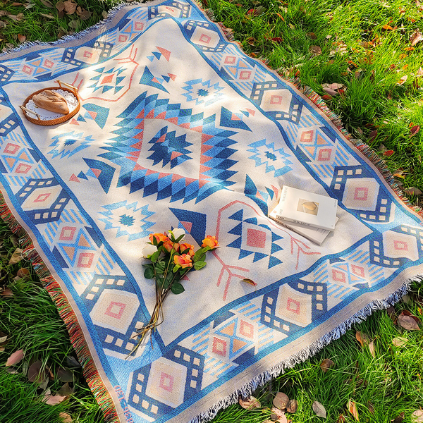 bohemian Cotton Gauze Tassel Throw Picnic Blanket