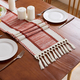 sage Green Cotton Linen Table Runner With Tassels And Knots