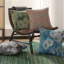 bohemian Cotton Linen Throw Pillow Cover Monet Garden Jacquard