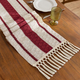 cream Rice Stitch Woven Table Runner With Tassels