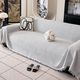 waffle Cotton Sofa Cover With Tassels Full Wrap