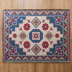 Floral Geometry Red Blue
