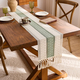 sage Green Cotton Table Runner With Tassels