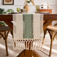 sage Green Cotton Table Runner With Tassels