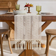 sage Green Cotton Table Runner With Tassels