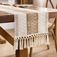 sage Green Cotton Table Runner With Tassels