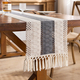sage Green Cotton Table Runner With Tassels