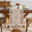 sage Green Cotton Table Runner With Tassels