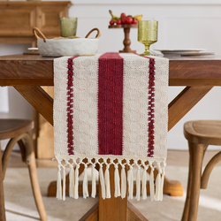 Three Linen Stripe - Red