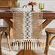 sage Green Cotton Table Runner With Tassels