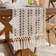 sage Green Cotton Table Runner With Tassels