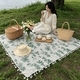 ins Style Tassel Picnic Mat Outdoor Camping Blanket Portable Folding