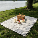 ins Style Tassel Picnic Mat Outdoor Camping Blanket Portable Folding