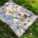 moroccan Geometric Cotton Woven Picnic Blanket