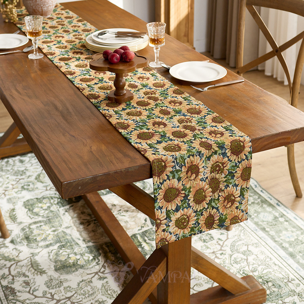 vintage Rustic Jacquard Table Runner For Dining