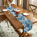 monet Oil Painting Jacquard Table Runner Light Luxury Dining Decor