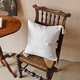 rustic Linen Lavender Floral Embroidered Throw Pillow Cover