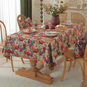 jacquard Floral Cotton Linen Tablecloth For Dining Table