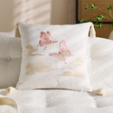 chinese Style Embroidered Throw Pillow Cover With Tassels