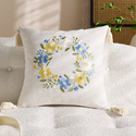 chinese Style Embroidered Throw Pillow Cover With Tassels