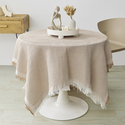 french Cotton Linen Tassel Tablecloth Round Cover