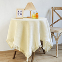 french Cotton Linen Tassel Tablecloth Round Cover