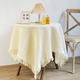 french Cotton Linen Tassel Tablecloth Round Cover