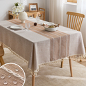 tassel Waterproof Cotton Linen Tablecloth