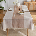 tassel Waterproof Cotton Linen Tablecloth