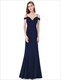 Langes bodenlanges A-Linien-Prom-Kleid aus Chiffon mit Trägern