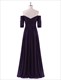 Langes Prom-Kleid mit schulterfreiem Ausschnitt, V-Rücken und halben Ärmeln
