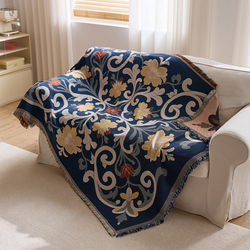 Blue Floral Scroll Pattern