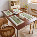 nordic Cotton Linen Color Block Woven Tassel Table Runner Placemat