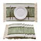 nordic Cotton Linen Color Block Woven Tassel Table Runner Placemat