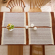 nordic Cotton Linen Color Block Woven Tassel Table Runner Placemat
