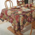 oil Painting Jacquard Tablecloth Cotton Linen Style Long Strip Dining Table Cover