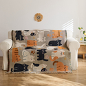 cute Cat Cartoon Full Coverage Sofa Slipcover All-Season Universal Sofa Mat