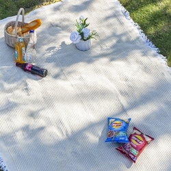 Picnic Blanket-Yellow Honeycomb (Premium Cotton Yarn)