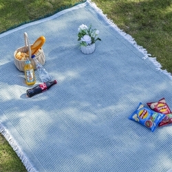 Picnic Blanket-Green Honeycomb (Premium Cotton Yarn)