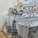morandi Color Ethnic Geometric Cotton Linen Lace Tablecloth