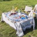 morandi Color Ethnic Geometric Cotton Linen Lace Tablecloth