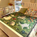 spring Field Fun cartoon Cotton Linen Anti-Slip Thickened Sofa Cover
