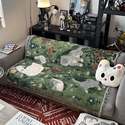 spring Field Fun cartoon Cotton Linen Anti-Slip Thickened Sofa Cover