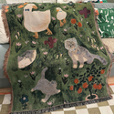 spring Field Fun cartoon Cotton Linen Anti-Slip Thickened Sofa Cover
