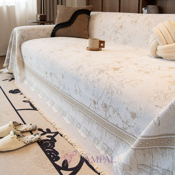 chenille All-Season Sofa Cover Throw Vintage Style Slipcover