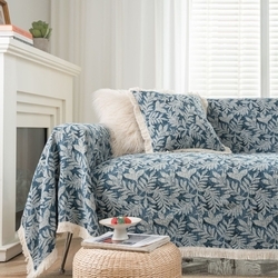 Jacquard Blue Water Grass White Tassels