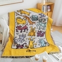 yellow graffiti nordic Minimalist Sofa Cover Three To Four Seater Universal Throw