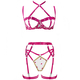 two-Tone Spliced Lace-Up Lingerie 5-Piece Set