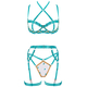two-Tone Spliced Lace-Up Lingerie 5-Piece Set
